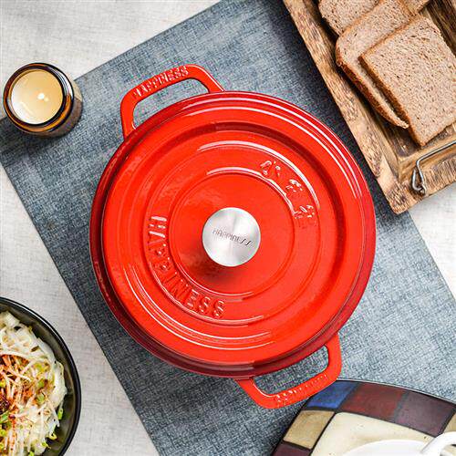 小幸福珐琅锅铸铁锅炖盅煲汤炖锅搪瓷焖烧煮锅无涂层不粘锅电磁炉