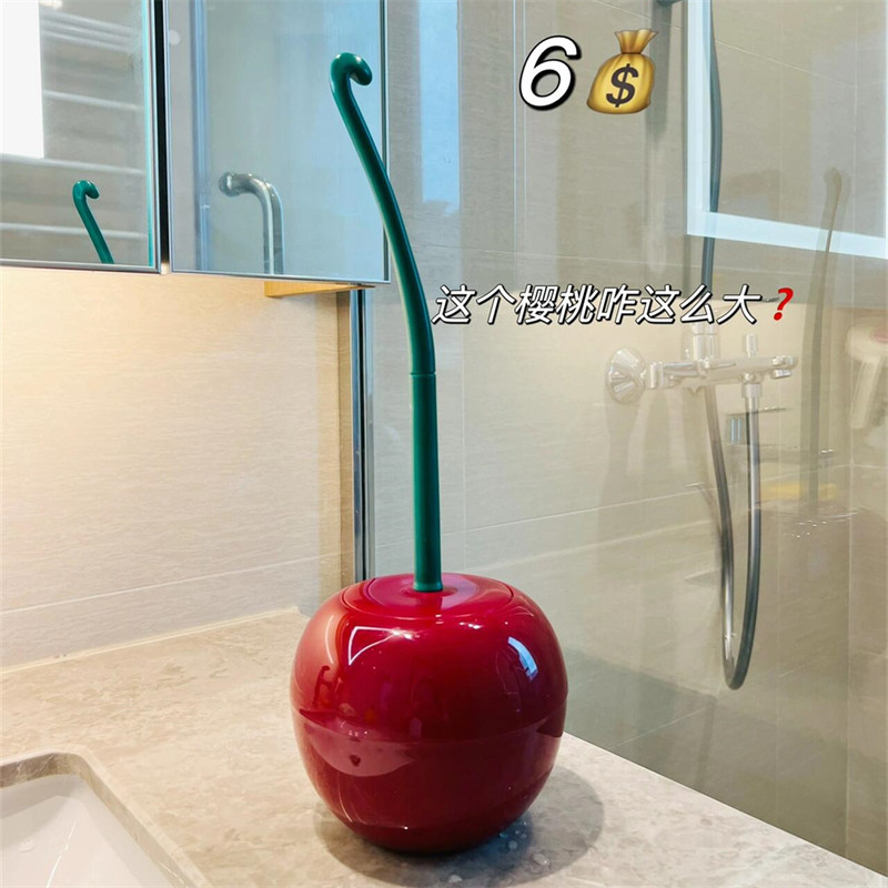 创意樱桃马桶刷家用无死角 卫生间清洁工具 红绿双色可选