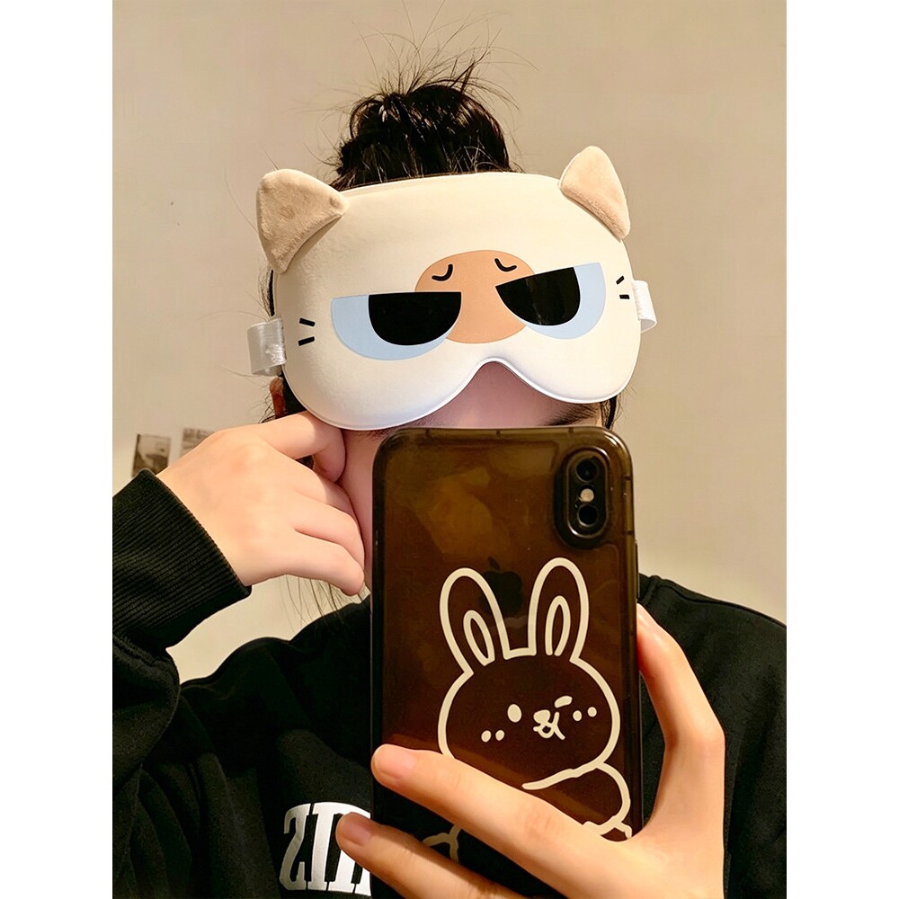 可爱猫耳眼罩睡眠眼罩男女遮光缓解疲劳透气睡觉不压眼睛午休专用