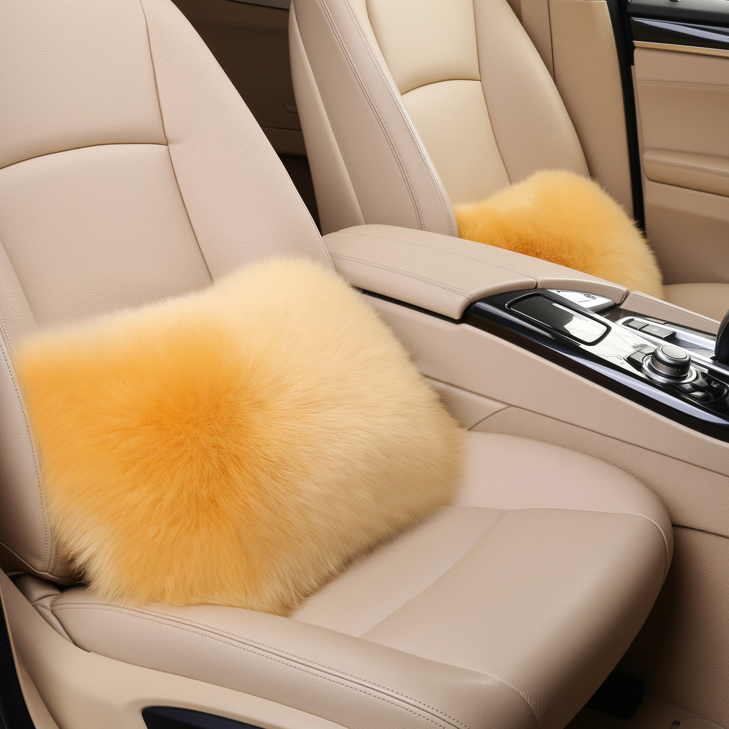 汽车羊毛腰靠护腰腰垫开车神器驾驶座椅支撑司机车载腰枕久坐靠垫