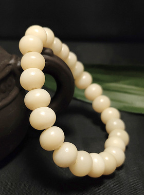 脱脂骆驼骨手串文玩手链佛珠男女通用骨头苹果珠简约单圈念珠润透