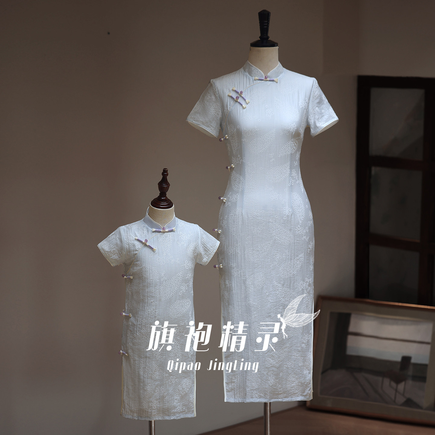 亲子装旗袍母女2026新款夏薄款女童旗袍儿童新中式小女孩国风日常