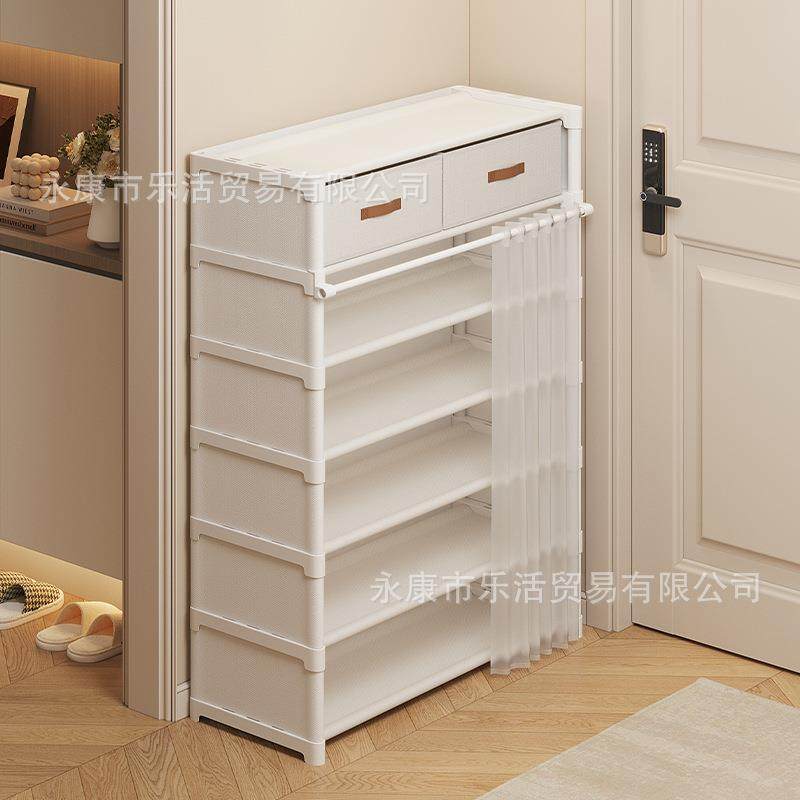拉车套罩简易鞋架子多层家用门口外楼道带门鞋柜防尘宿舍小型室内
