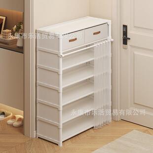 拉车套罩简易鞋架子多层家用门口外楼道带门鞋柜防尘宿舍小型室内