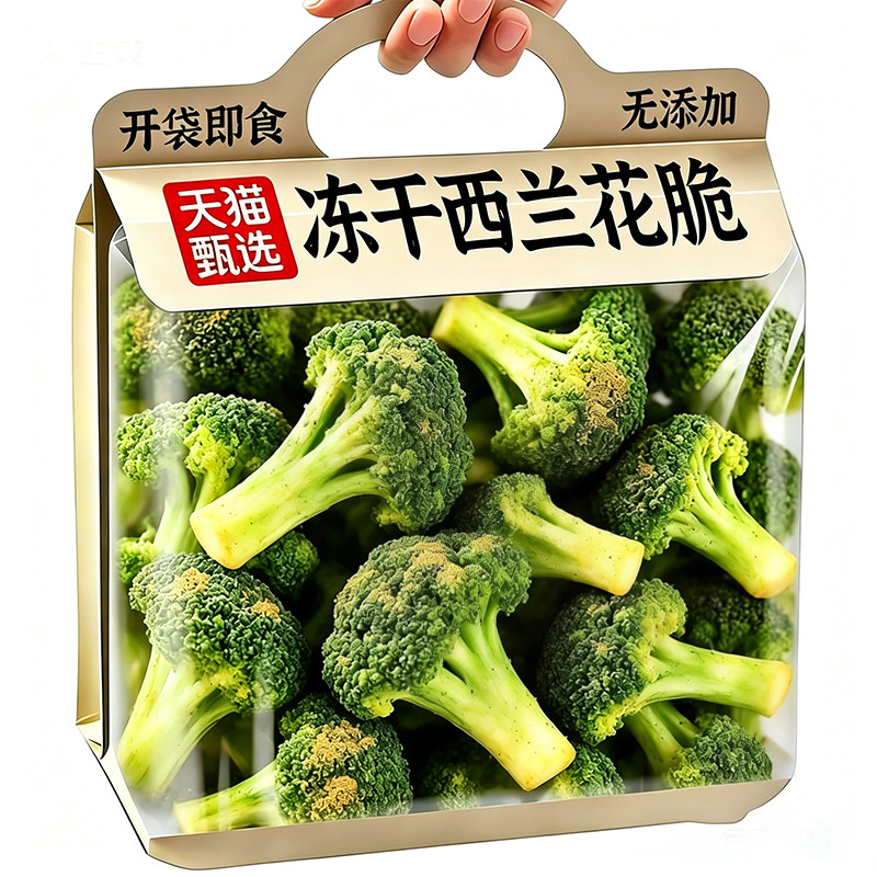 西蓝花脆新鲜西兰花脱水冻干蔬菜干健身代餐即食果蔬零食旗舰店