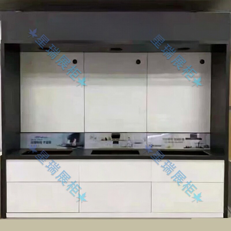 木质油烟机展示架展柜厨具厨卫货架热水器消毒柜燃气灶具智能展台
