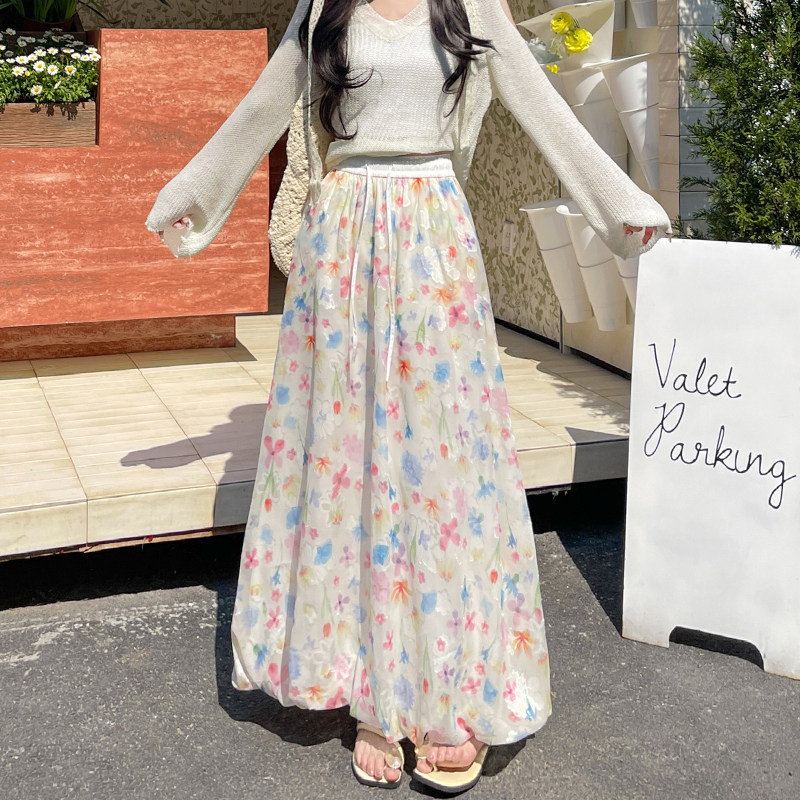 2026春夏百搭美女海边度假风百搭显瘦纱裙长裙半身裙女