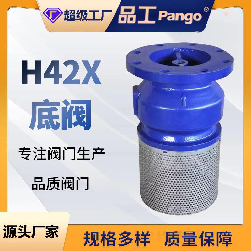 H42X-16Q底阀球墨铸铁材质不锈钢滤网水泵止回阀门DN50-400