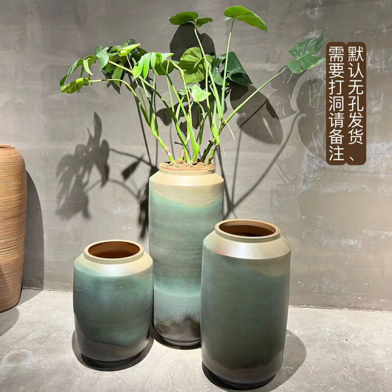 落地大号陶瓷花瓶摆件简约现代客厅插花干花瓷瓶酒店别墅摆设陶罐图片