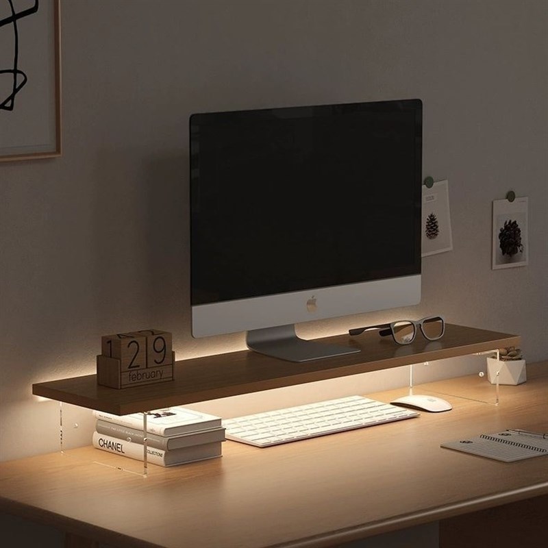 电脑显示器增高架办公室台式屏幕垫高支架子桌面亚克力悬空置物架