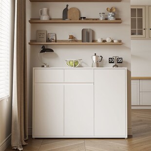 实木客厅窄型30cm贴靠墙边白色薄餐边F柜玄关窄柜20公分收纳储物