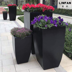 户外玻璃钢花盆菱形组合纤维老简约梯形种植箱正方形北欧大号花钵