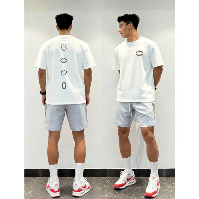 欧美式潮牌hiphop痞帅高街短袖T恤男重磅纯棉休闲时尚ins帅气上衣