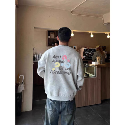 痞帅潮牌重磅宽松圆领卫衣街头男