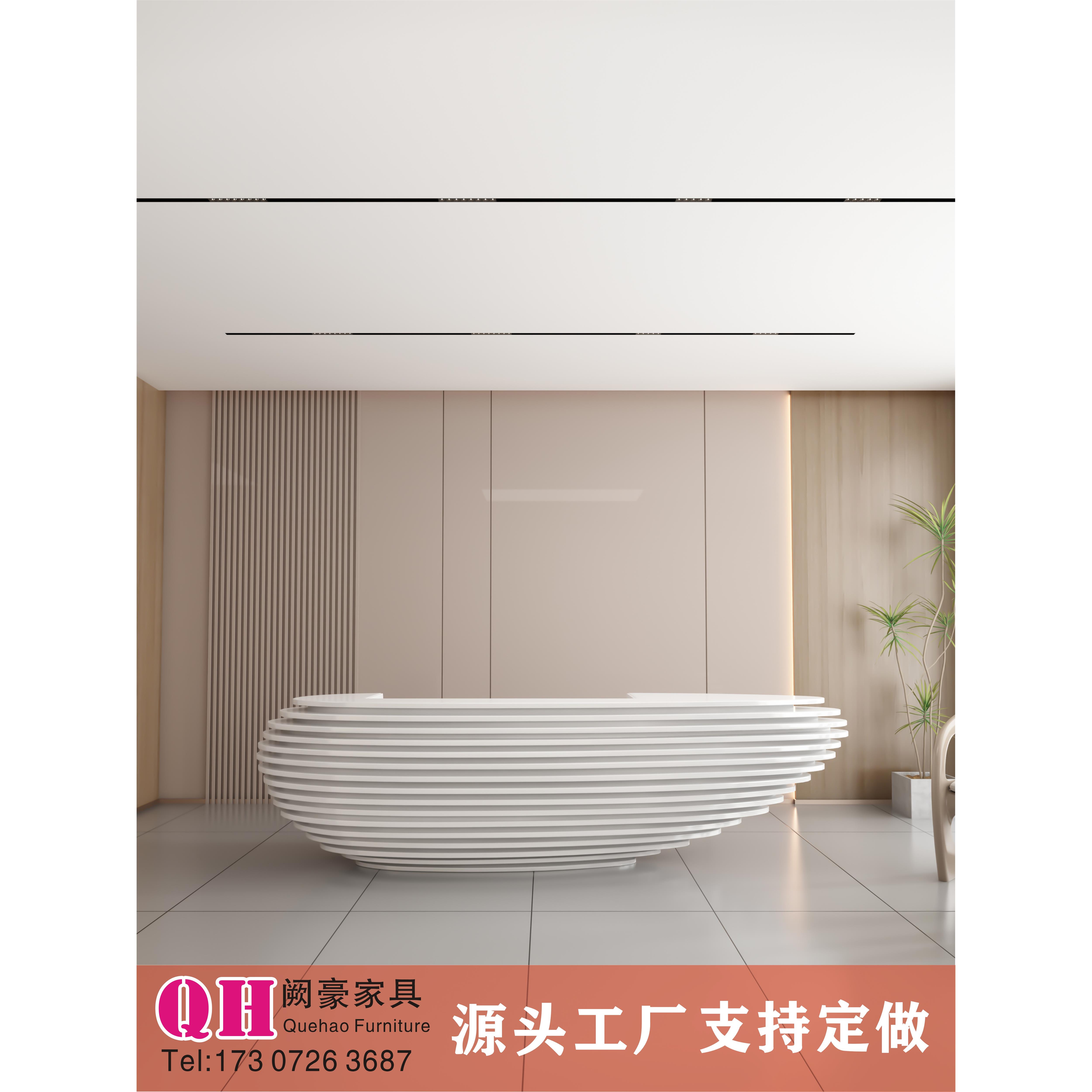 异形创意吧台烤漆前台接待台美容院收银台服务台迎宾台咨询台定制