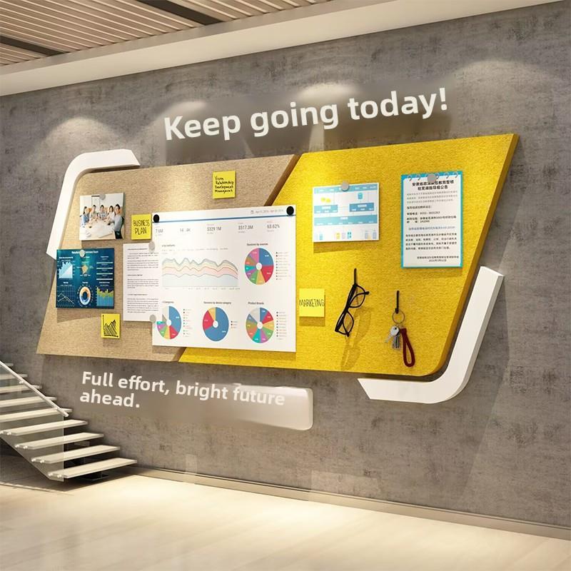 员工公告栏展示板办室司墙面装饰毛毡贴企业文化照片风采布置荣誉