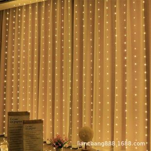 LED窗帘瀑布灯铜线星星灯遥控八功能客厅房间装 饰氛围仙女彩灯串