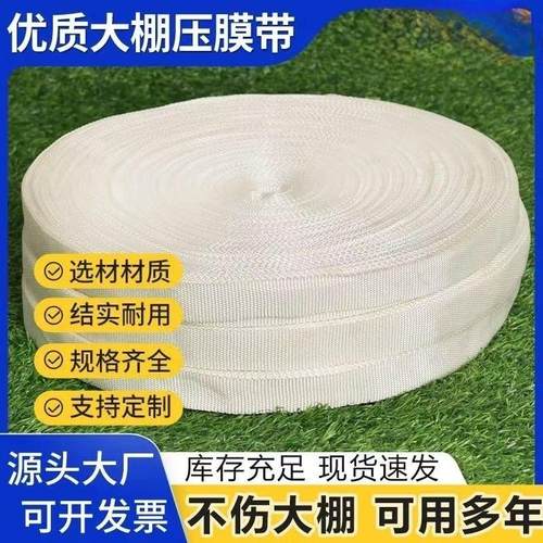 大棚压膜带扁带涤纶丝高强度白色拉树绳农用绳耐磨抗老化加厚结实