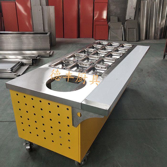 保温快餐车玻璃罩售饭台不锈钢汤池保温台蒸菜车保温粥车定做