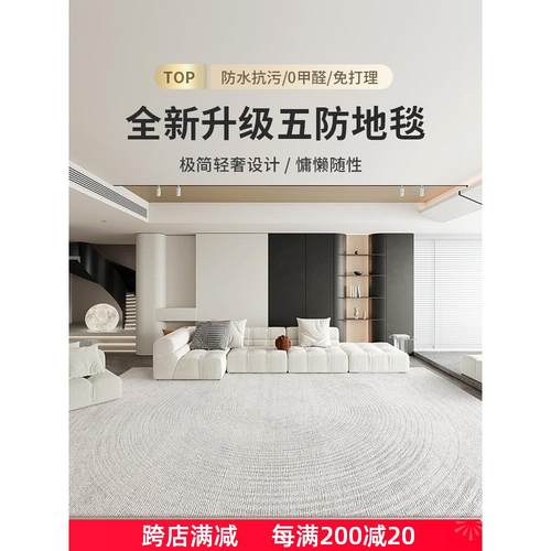 地毯客厅2025新款卧室房间床边沙发地垫厚防水免洗可擦轻奢高级感