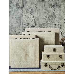 细麻布海绵锦盒瓷盘茶饼玉璧礼盒包装盒正方形礼盒新中式陶瓷锦盒