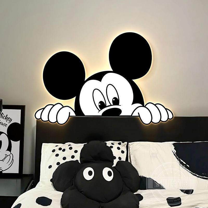 现代装饰画 画男孩女孩米奇卧室挂画 画LED灯儿童房装饰画 画床头,家居饰品,氛围画/灯画,淘宝优惠券,粉丝福利购,淘宝优惠卷