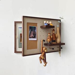 黑胡桃木配电箱洞洞板电表箱遮挡置物架创意北欧生活电闸装饰盒