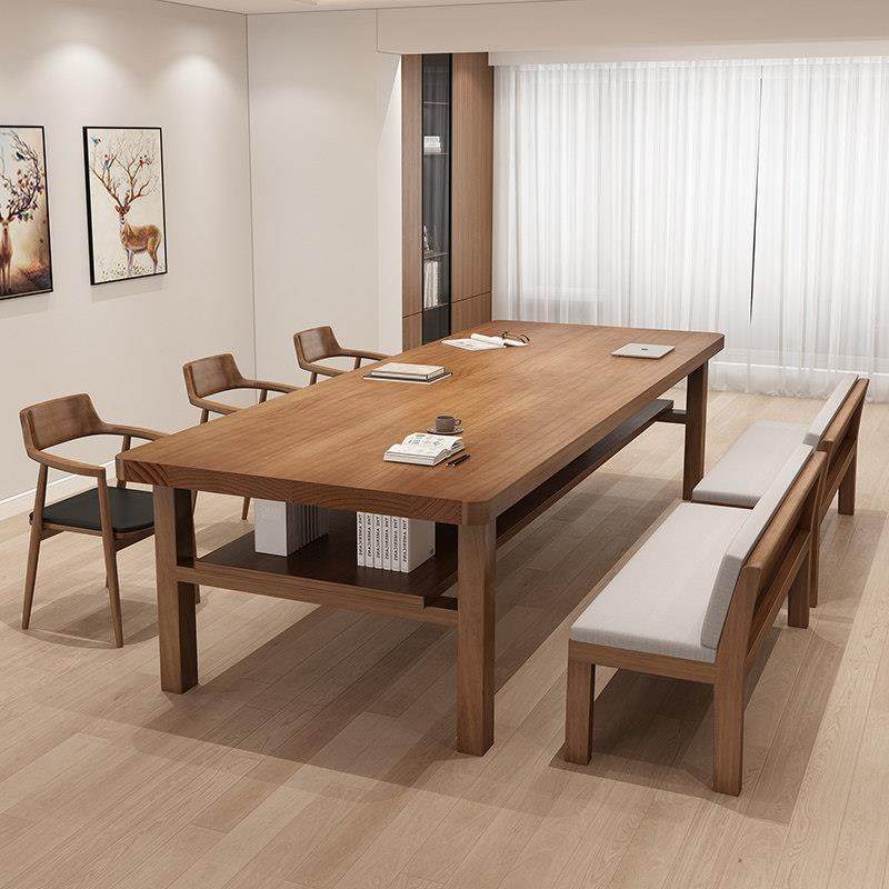 客厅书桌实木双层长条桌书房开 放式工作台亲子大板学习桌家用桌,住宅家具,书桌,淘宝优惠券,粉丝福利购,淘宝优惠卷