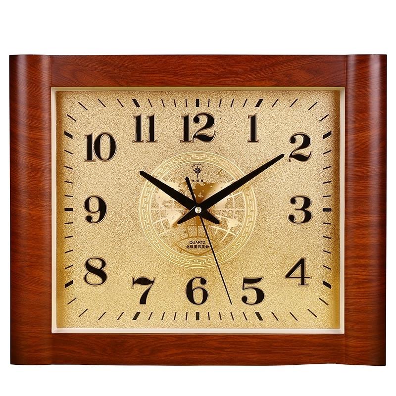 北极星电波静音钟表挂钟客厅自动对时简约创意中式石英钟墙上挂表