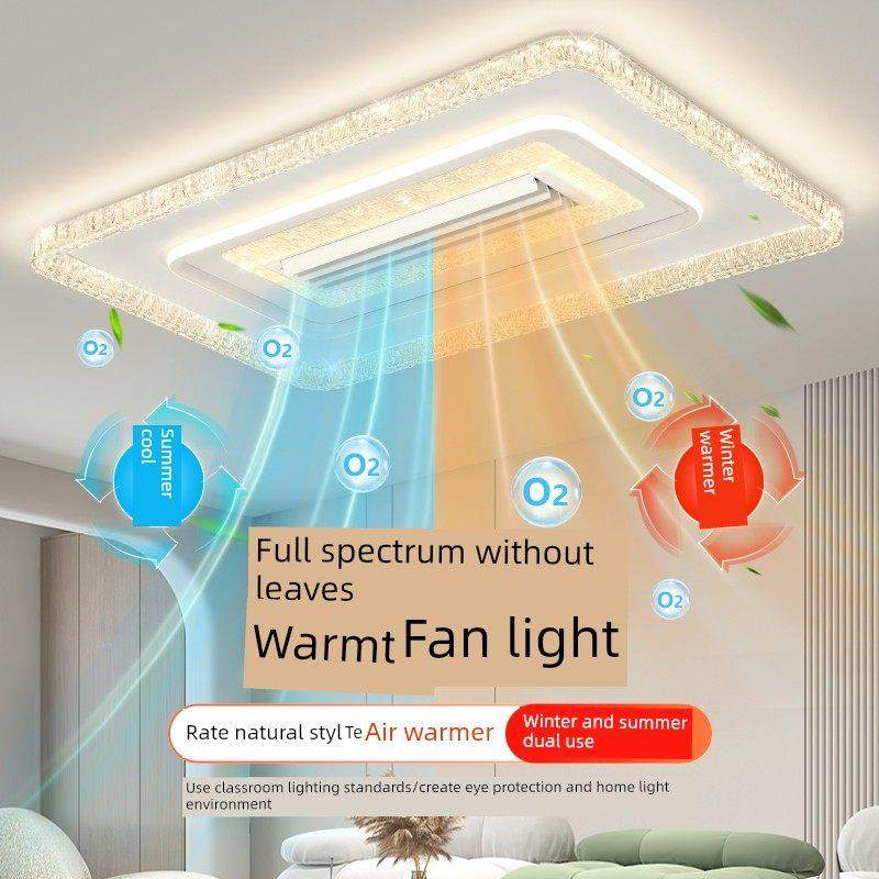 客厅主灯无叶风扇灯吸顶灯带风扇2025新款儿童房静音全光谱护眼灯