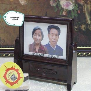 遗像相框遗照相架 瓷像相框瓷相相架（实木制作供奉先人专用横向