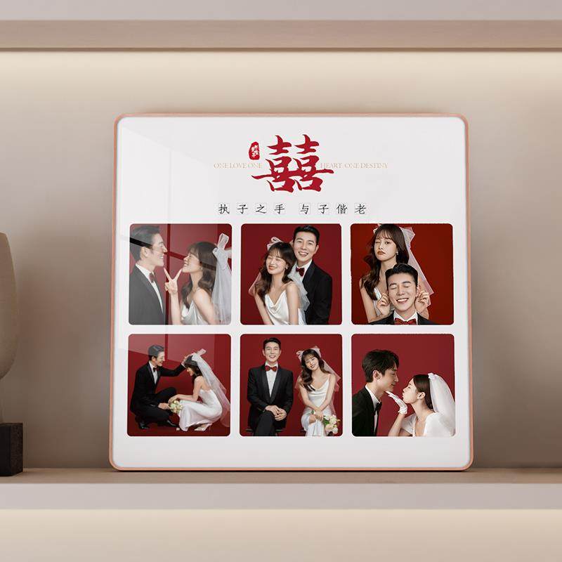 相框摆台婚纱照定制高级感情侣照片打印加相册挂墙结婚照创意摆件