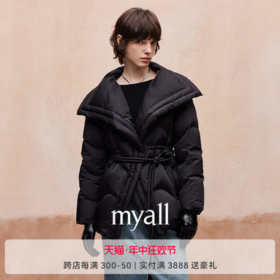 myall90鸭绒羽绒服大翻领外套