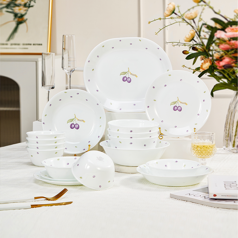 康宁餐具紫莓CORELLE餐具套装