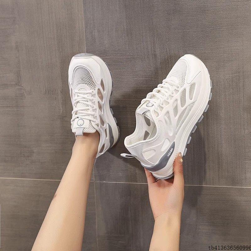 韩版时尚休闲舒适轻便运动阿甘鞋女2025夏季新款网面透气拼色德训