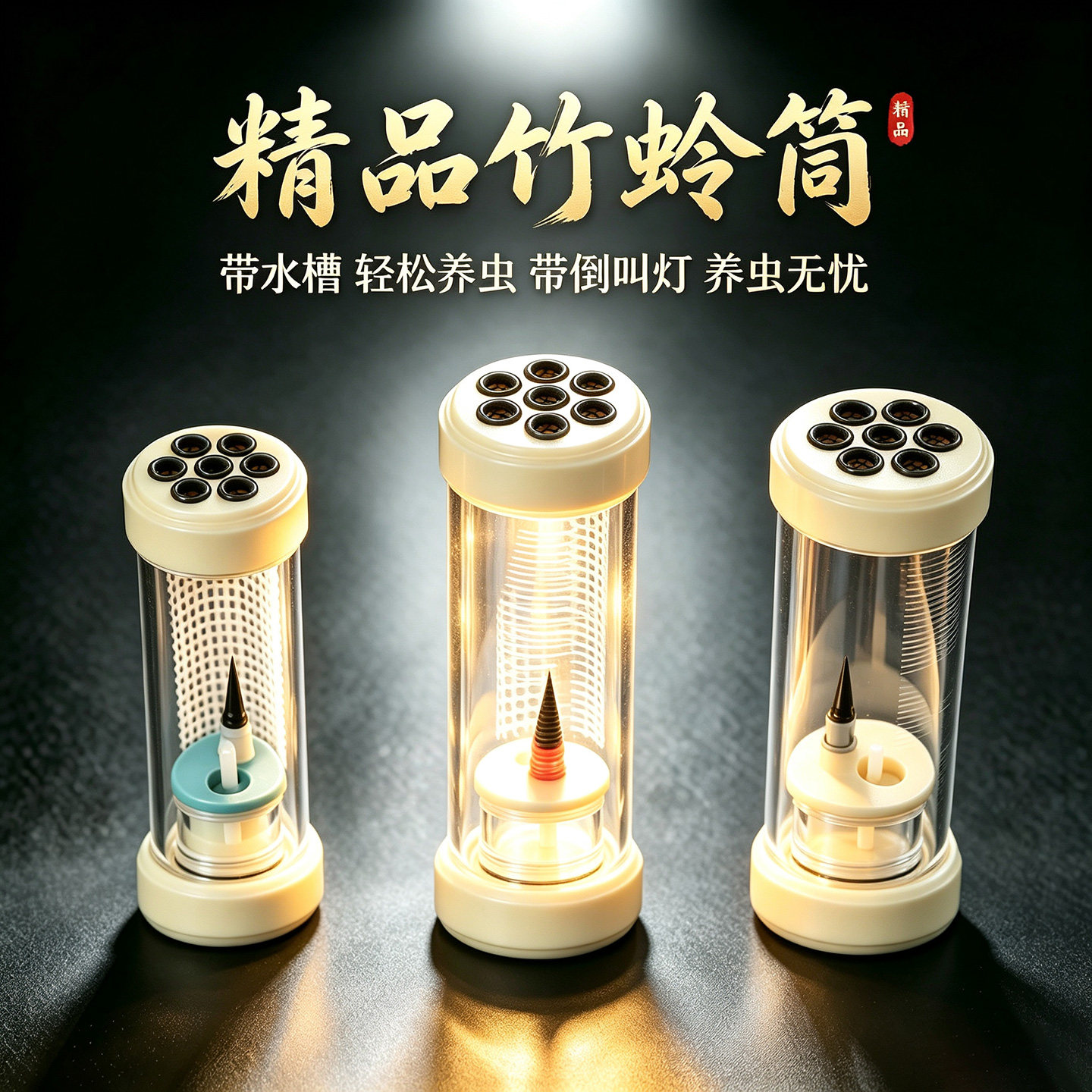 精品七孔竹蛉筒带加湿器倒叫灯图片