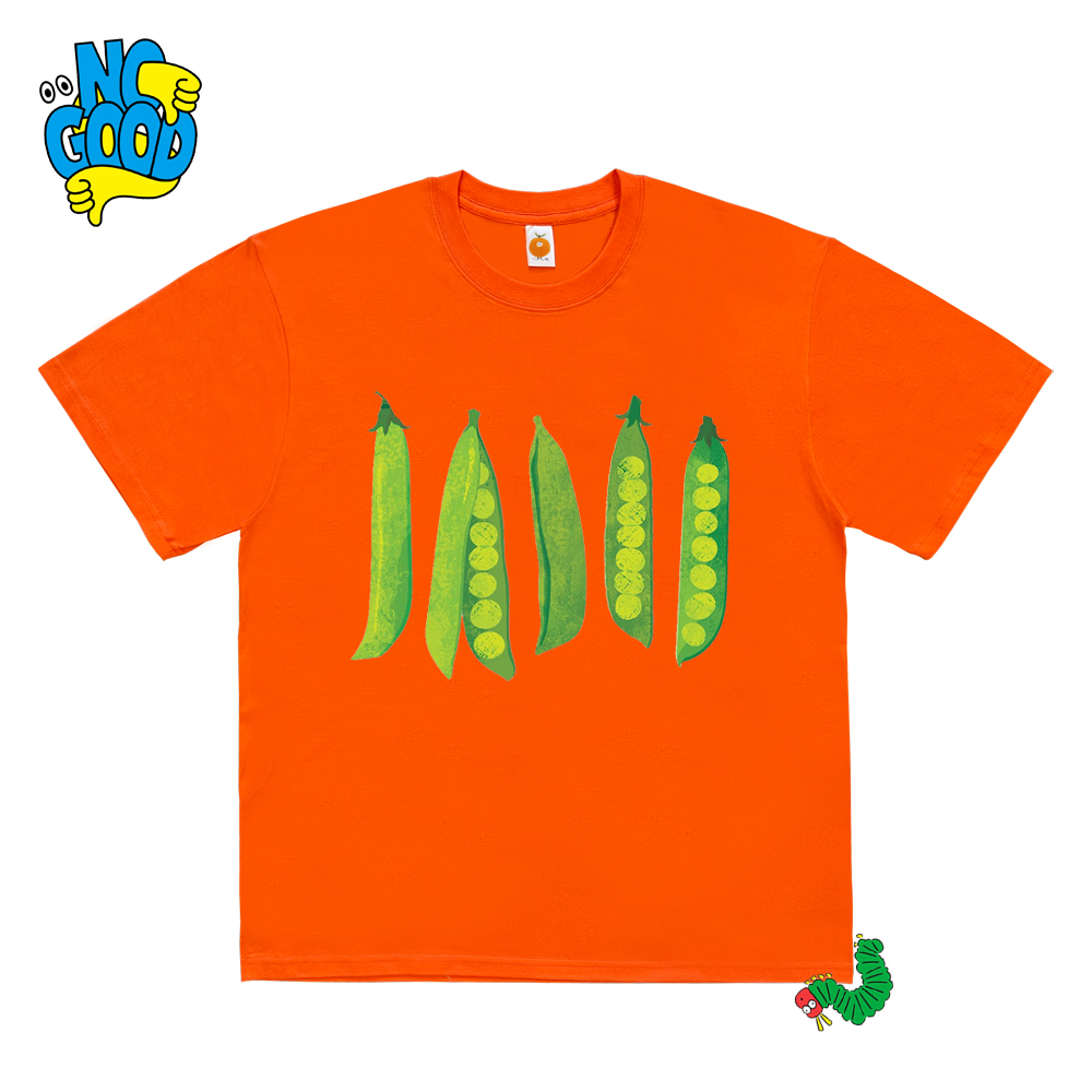 interesting灵魂！豌豆果蔬卡通插画夏季童趣艺术趣味潮牌短袖T恤