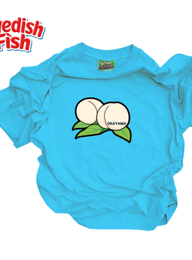 浅湖蓝色！阿美咔叽奢潮ins亮色美式原创重磅高街小众短袖T恤奢潮