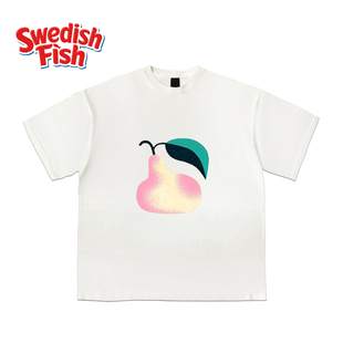 宽松百搭男女亮色设计趣味学院风落肩高级感240g重磅美式 T恤 短袖