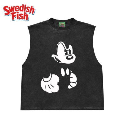 奢潮穿搭卡通涂鸦oldschool嘻哈无性别设计感240g重磅美式砍袖T恤