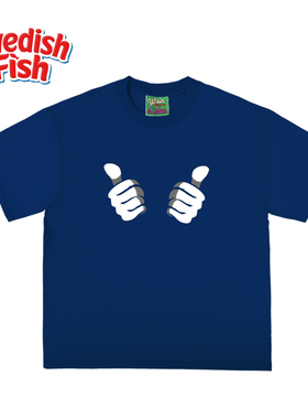 深蓝色！阿美咔叽240g重磅美式纯棉小众千禧风JHYQ设计感百搭短袖