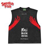 原创图案考古240g纯棉欧美ins风JHYQ宽松百搭高级感纯棉高街砍袖