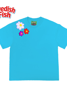 浅湖蓝色短袖T恤！美式重磅阿美咔叽嘻哈oldschool无性别宽松潮牌