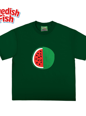 墨绿色！240g重磅美式oldschool街头阿美咔叽千禧风原创纯棉短袖T