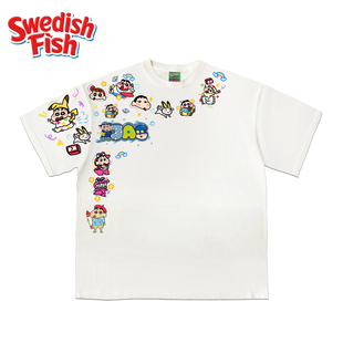 蜡笔小新潮牌穿搭设计感短袖 T恤oversize无性别240g重磅阿美咔叽