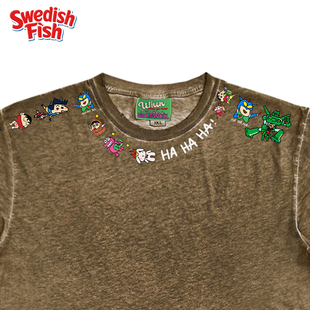 interesting灵魂！蜡笔小新！美式无性别阿美咔叽水洗做旧短袖T恤