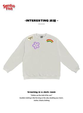 interesting灵魂 潮牌穿搭oversize高街美式无性别小众圆领卫衣