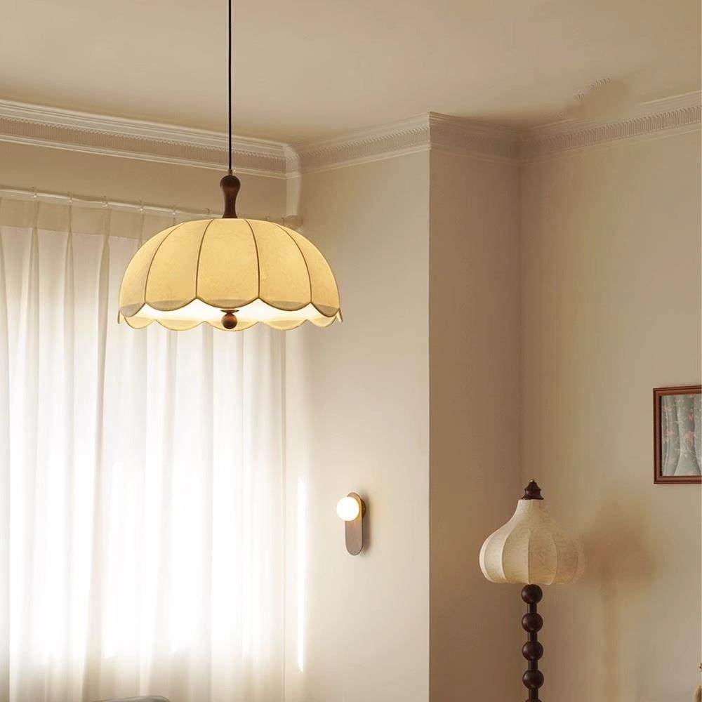 法式复古卧室吊灯诧寂风中古美式花纹实木客厅书房餐厅中山吊灯