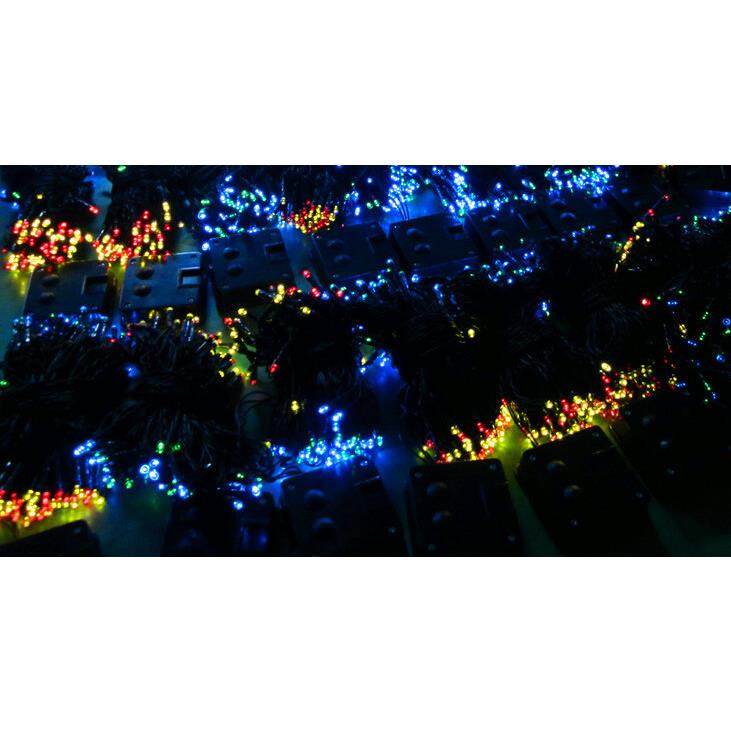 外贸爆款太阳能200LED双路灯串节日灯花园装饰灯圣诞装饰