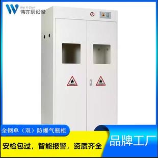 伟亦辰防爆全钢气瓶柜气防柜单瓶双瓶三瓶气体存放柜带报警专用